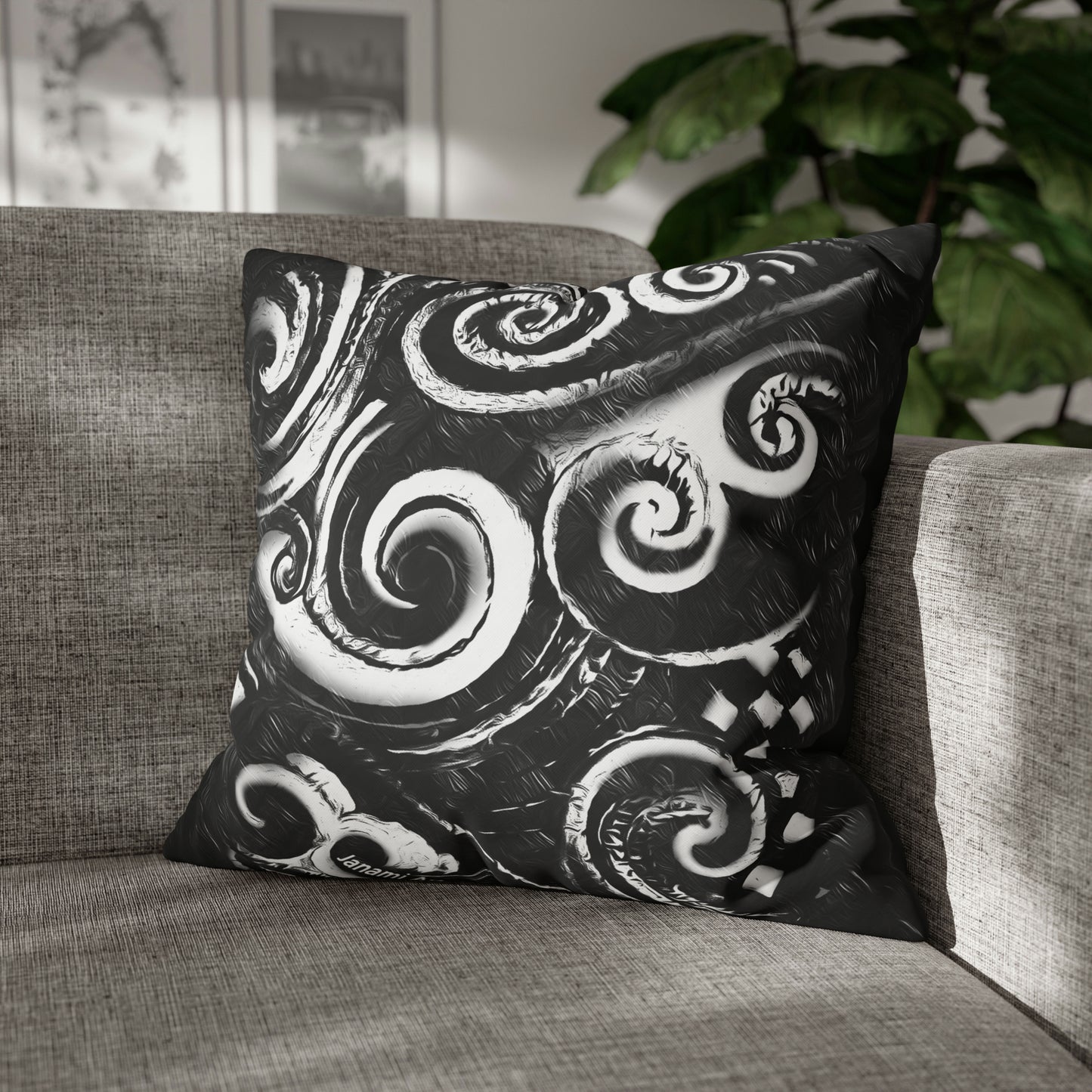 Pillowcase - koru black design