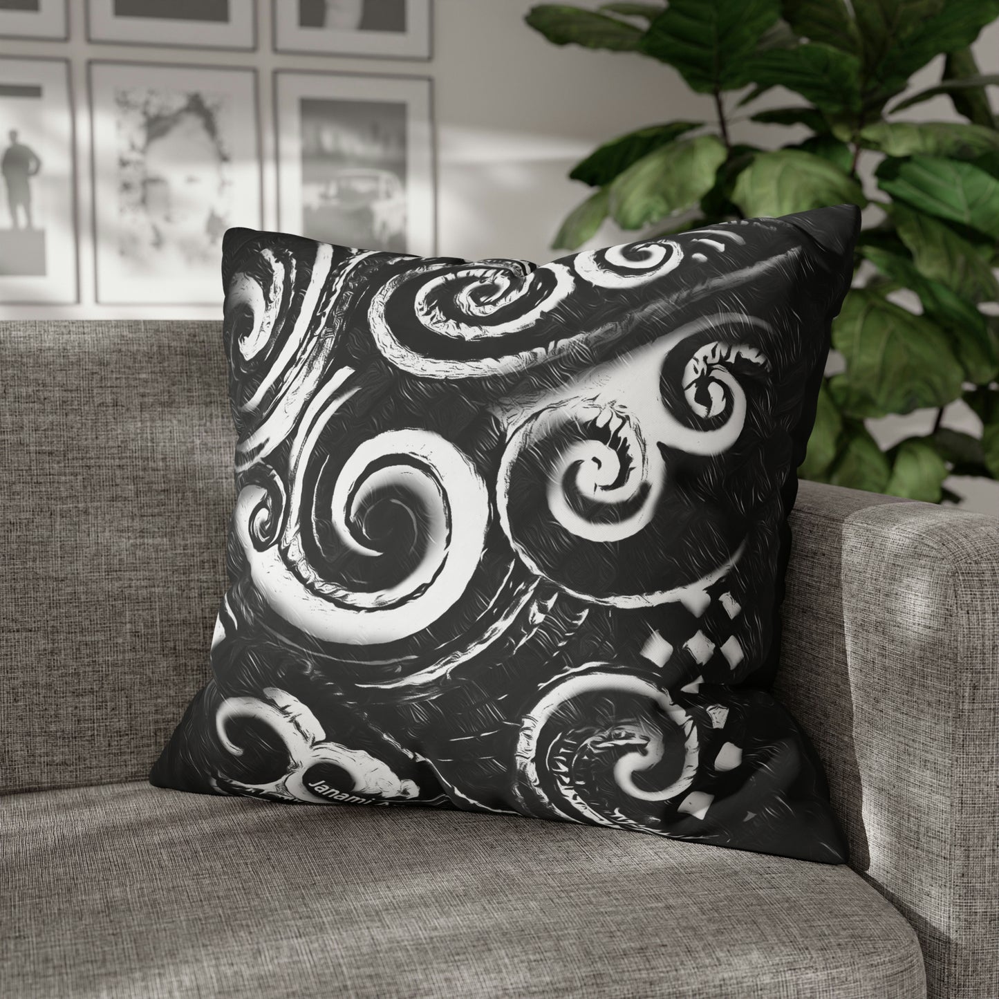Pillowcase - koru black design