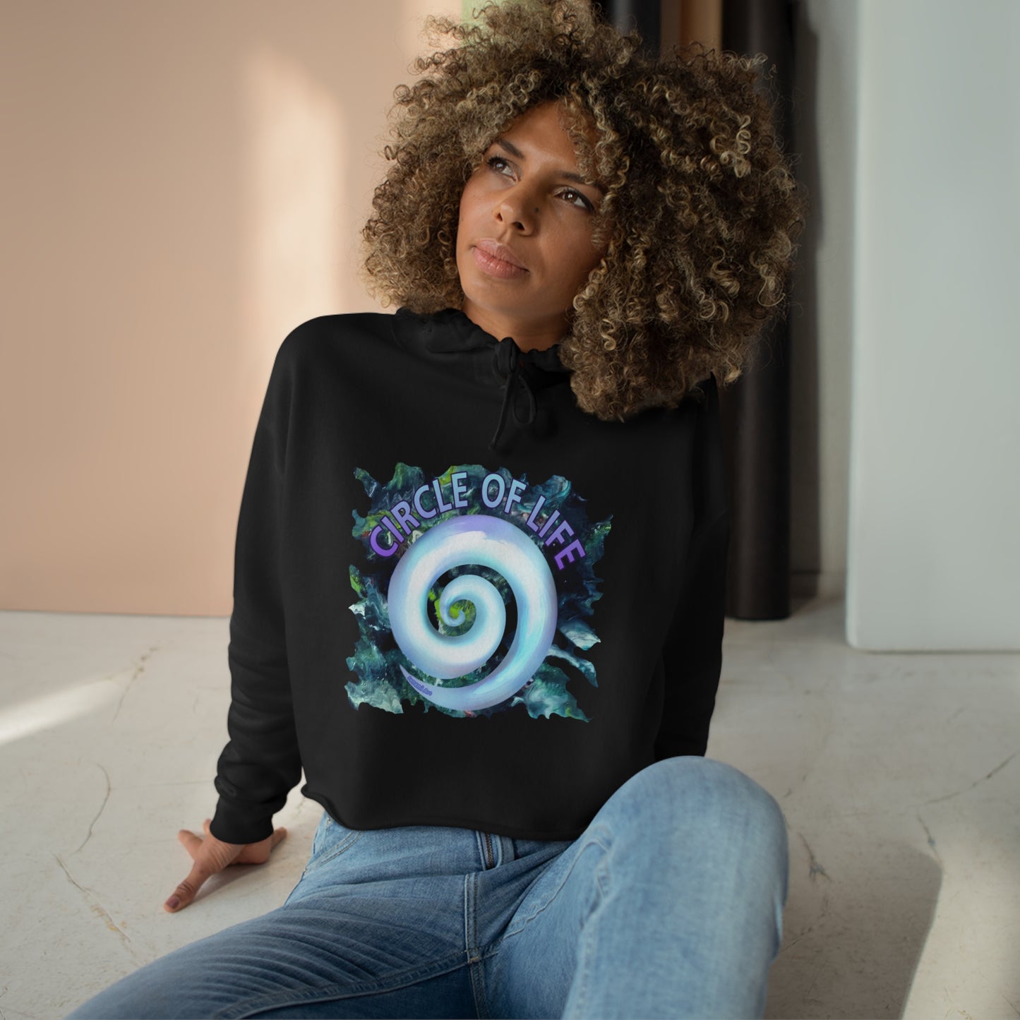 Crop Hoodie - Koru - Circle of life