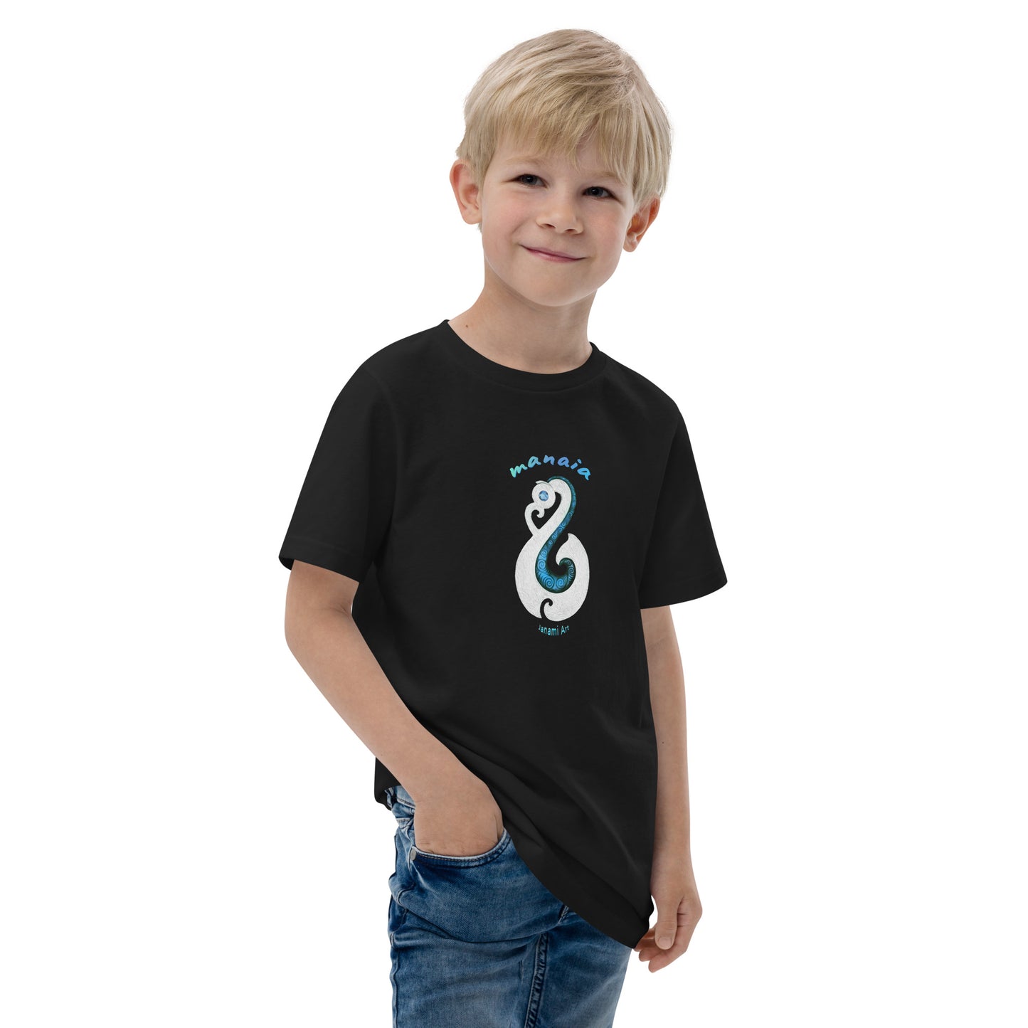 Kids jersey t-shirt - Manaia design