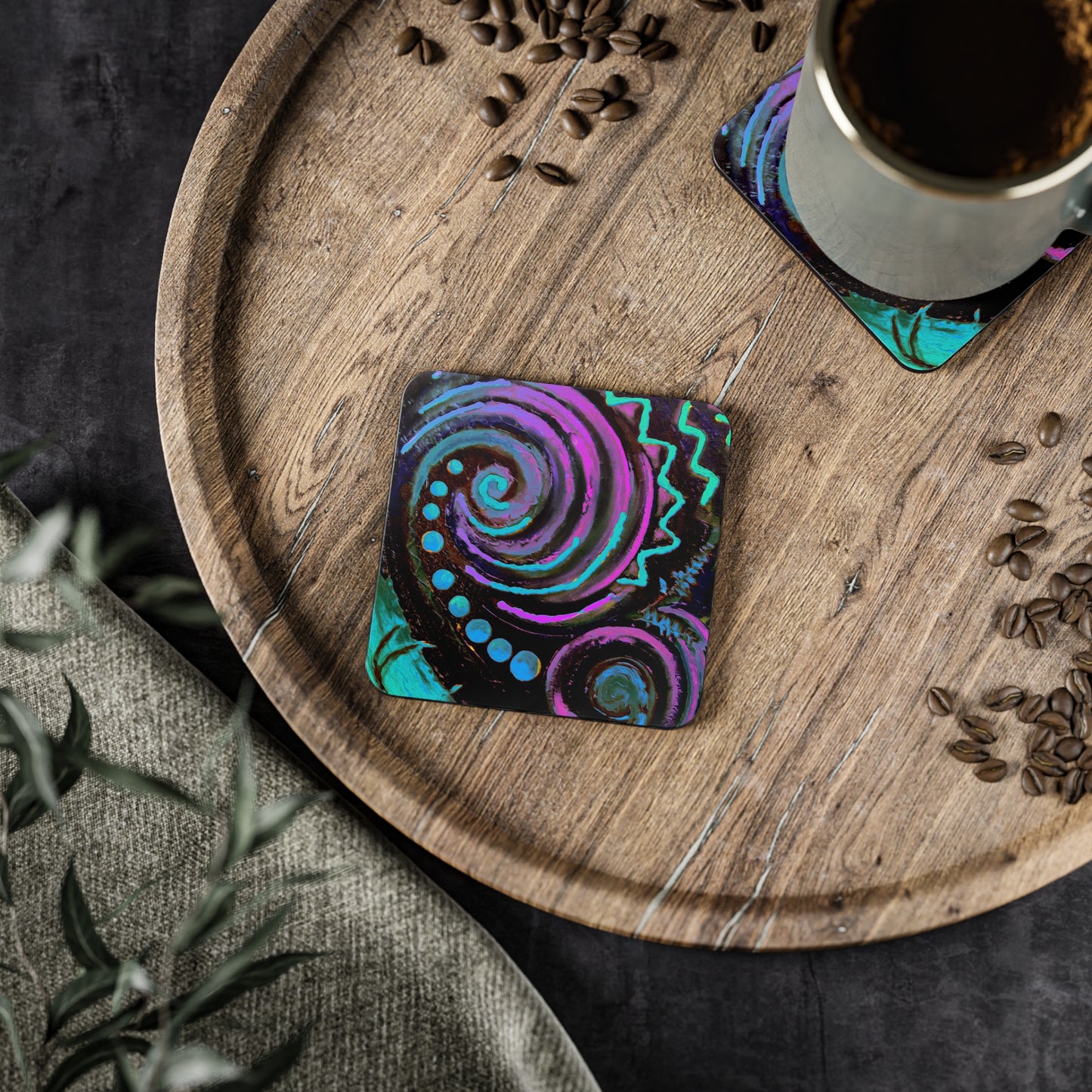 Coasters - koru design - sold separately or as a 4-piece set